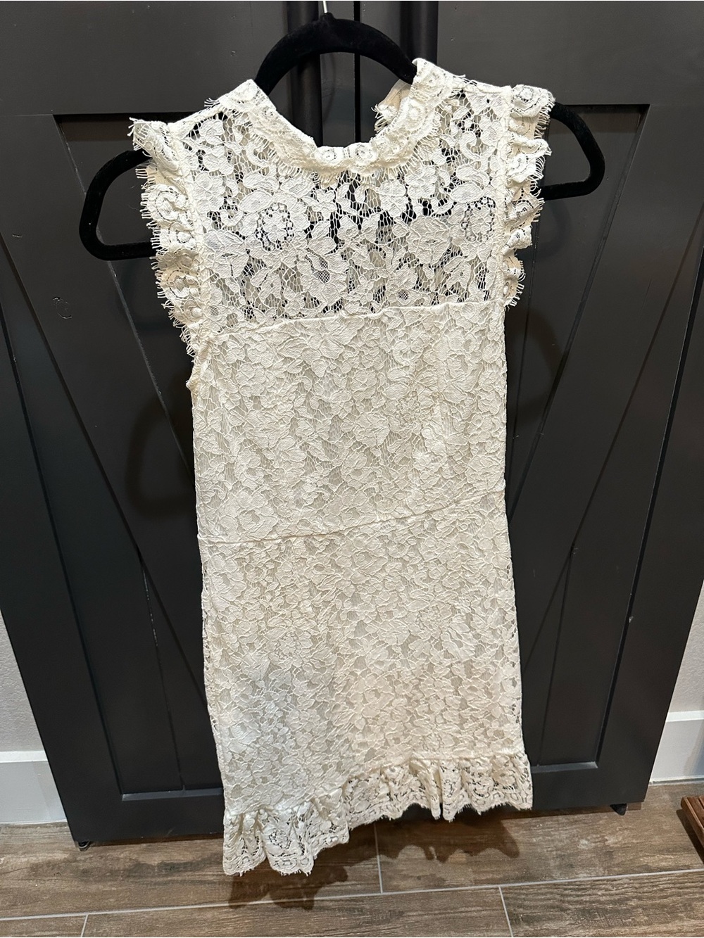 Ivory Lace Sleeveless Shift Dress - wedding reception, bridal shower, rehearsal